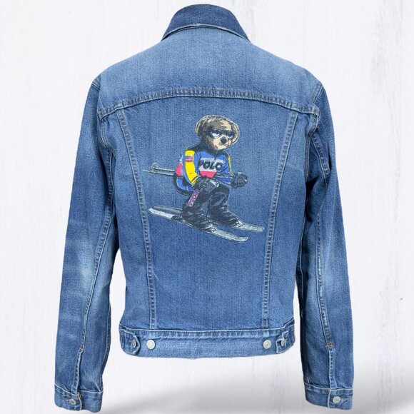 Polo Ralph Lauren Men's Polo Ski Bear Denim TruckerJean Jacket size Small